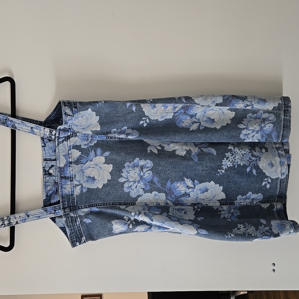 GAP Blue Floral Button-Front Mini Dress - Picture 3 of 5